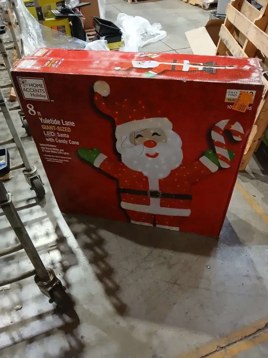 Home Accents Holiday 8 ft Yuletide Lane Giant-Sized LED Santa with Candy Cane - image 1
