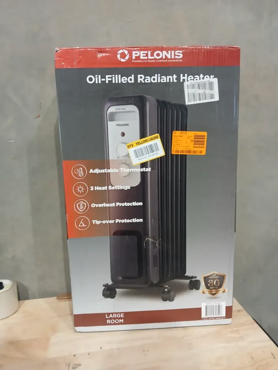 Pelonis 1,500-Watt Oil-Filled Radiant Electric Space Heater with Thermostat - image 2
