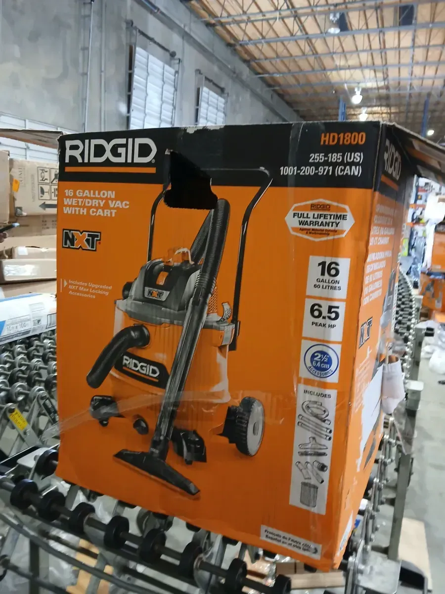 RIDGID 16 Gal. 6.5 Peak HP NXT Shop Vacuum Wet Dry Vac with Cart, Fine Dust Filter, Hose and Accessory Attachments HD1800 - image 2