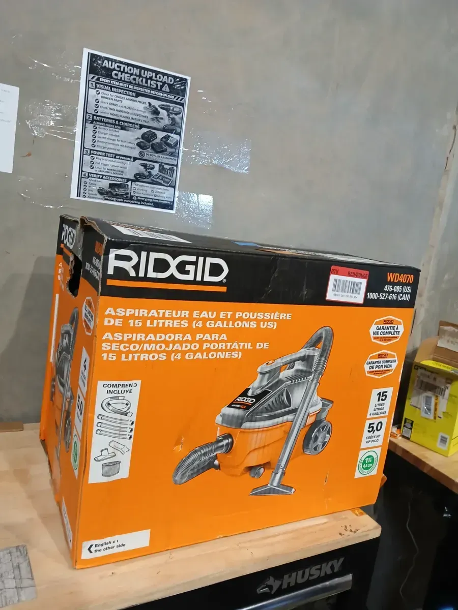 RIDGID 4 Gal. 5.0 Peak HP Portable Shop Vacuum Wet Dry Vac with Fine Dust Filter, Locking Hose and Attachments WD4070 - image 2