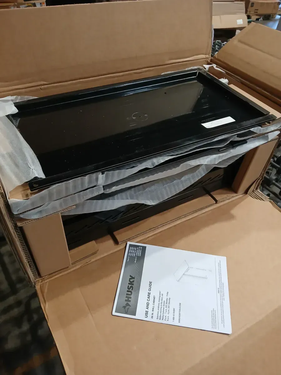 Husky Ready-to-Assemble 24-Gauge 1-Shelf Steel Wall Mounted Garage Cabinet in Black (28 in. W x 29.7 in. H x 12 in. D) - image 4