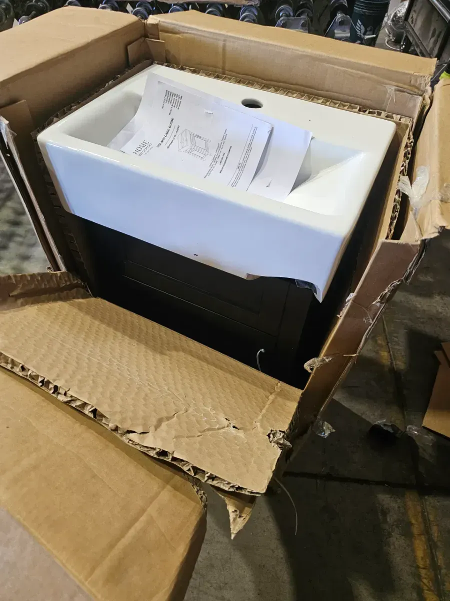 Home Decorators Collection Arvesen 18 in. Single Sink Compact Bath Vanity in Espresso with White Ceramic Top (Assembled) - image 5