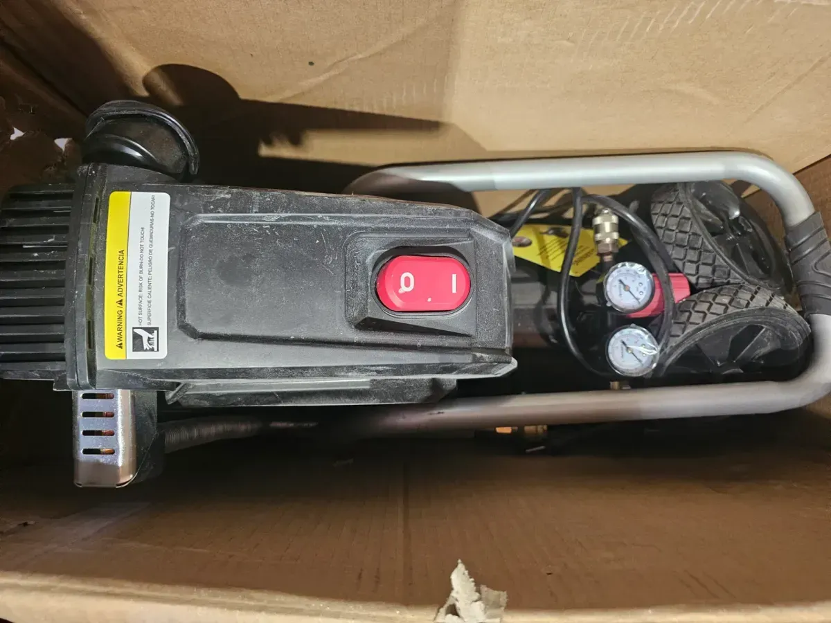 Husky 8 Gal. 150 PSI Portable Electric Oil-Free Horizontal Hotdog Air Compressor with Rubber Wheels and 1-Quick Coupler - image 2