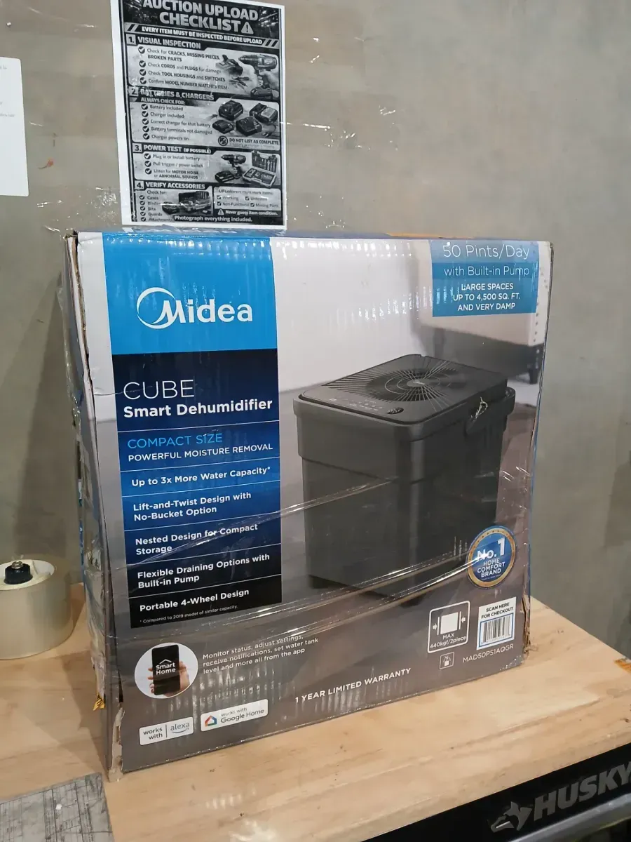 Midea 50 pt. Cube Dehumidifier with Pump up to 4,500 sq. ft. Most Efficient for Basement or Bedroom in Gray - image 2