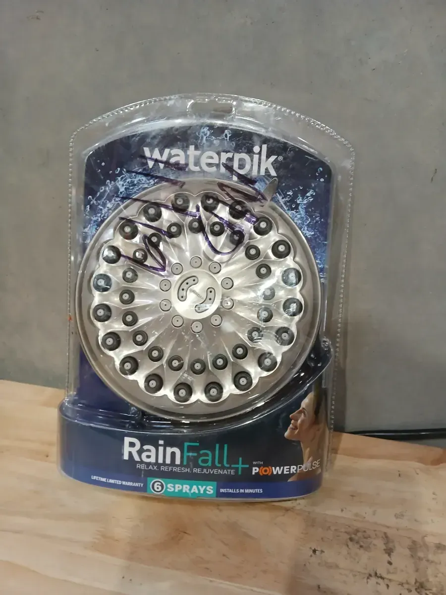 Waterpik 6-Spray Patterns 7 in. Drencher Wall Mount Adjustable Fixed Shower Head in Brushed Nickel - image 2