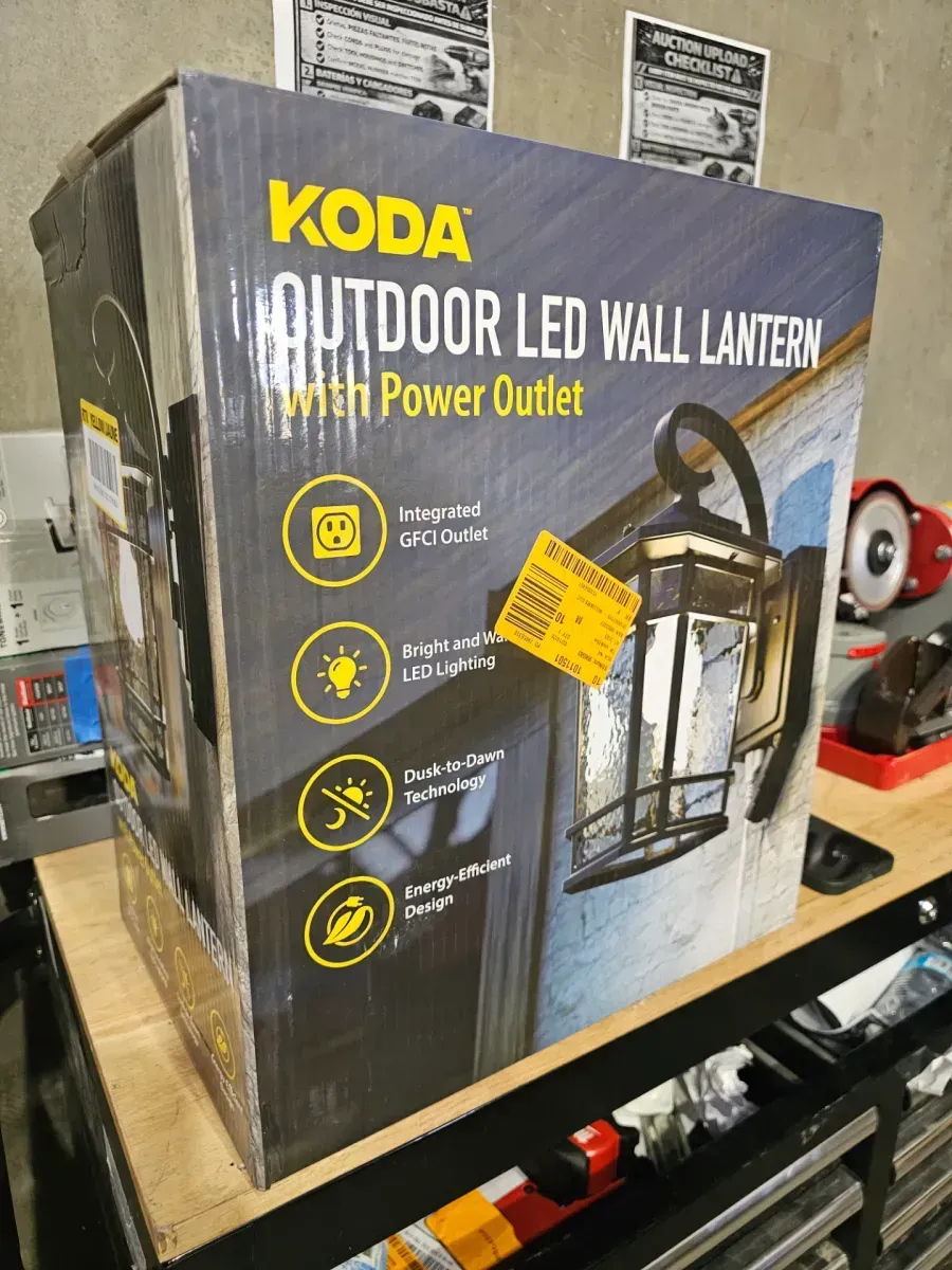 KODA Williams Black Outdoor LED Wall Lantern with Power Outlet - image 4