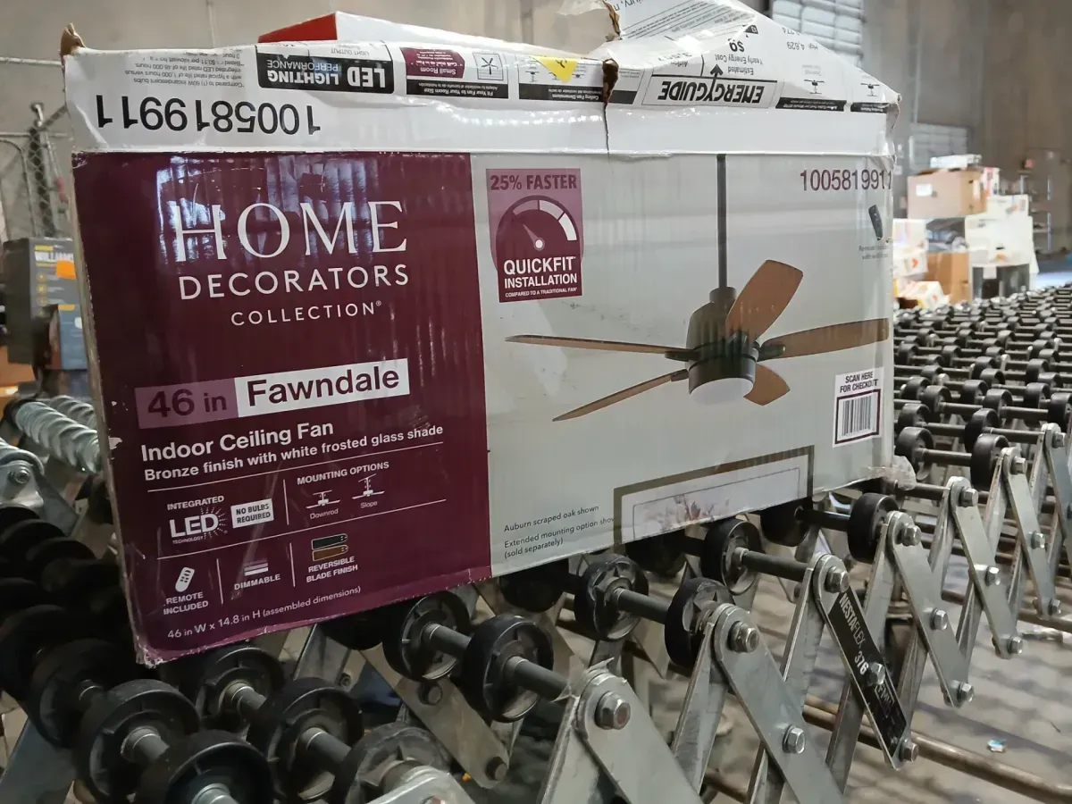 Home Decorators Collection Fawndale 46 in. Indoor Integrated LED Bronze Ceiling Fan with Light Kit, 5 Reversible Blades and Remote Control - image 1