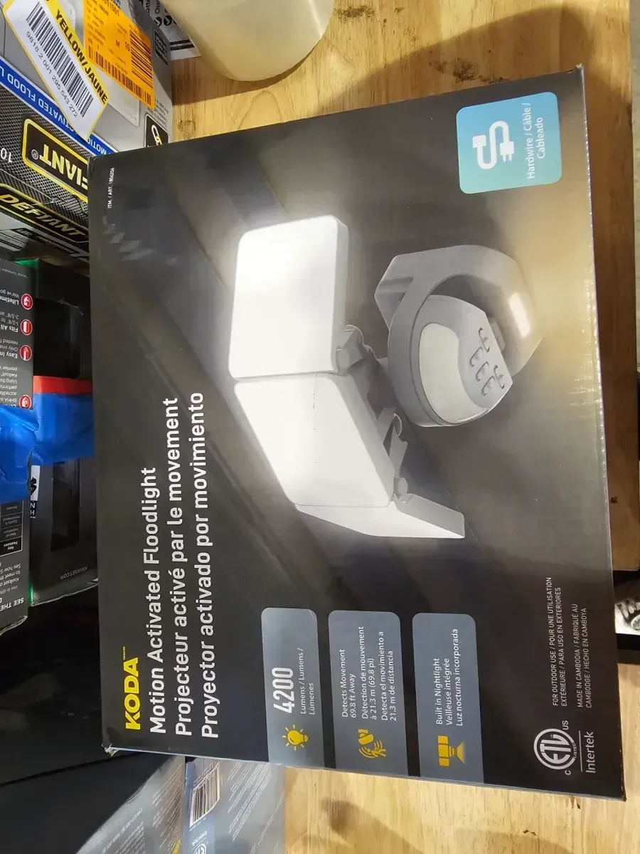 KODA 4200 Lumen White Motion Sensing Integrated LED Security Flood Light with Nightlight - image 3