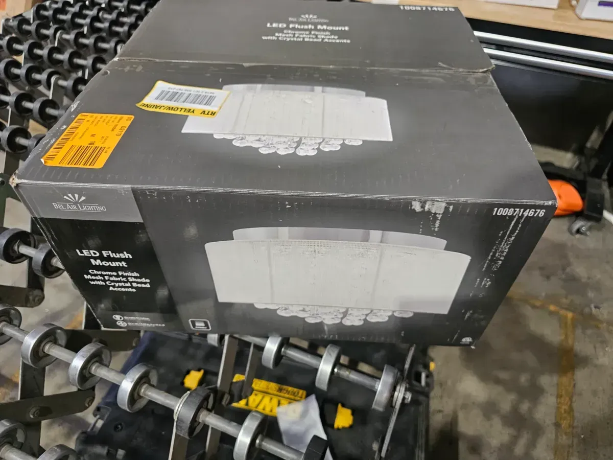 Home Decorators Collection Flenniken 15 in. Integrated LED Chrome and Crystal Flush Mount Ceiling Light Fixture - image 4