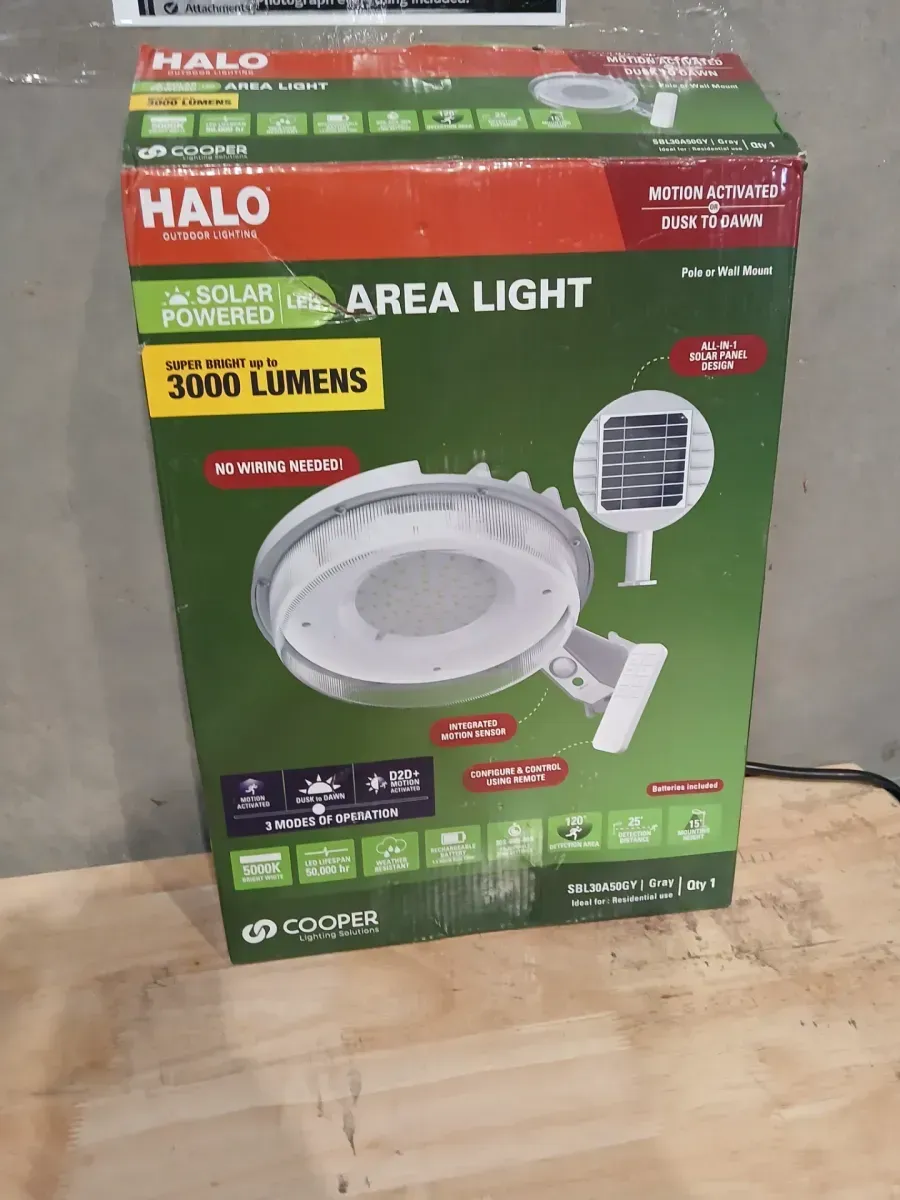 HALO SBL 300-Watt Equivalent Integrated LED Gray MTN Plus D2D Solar Area Light, 5000K - image 2