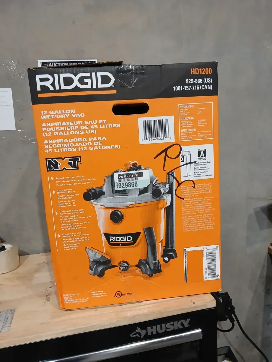 RIDGID 12 Gal. 5.0 Peak HP NXT Shop Vacuum Wet Dry Vac with General Debris Filter, Locking Hose and Attachments HD1200 - image 2