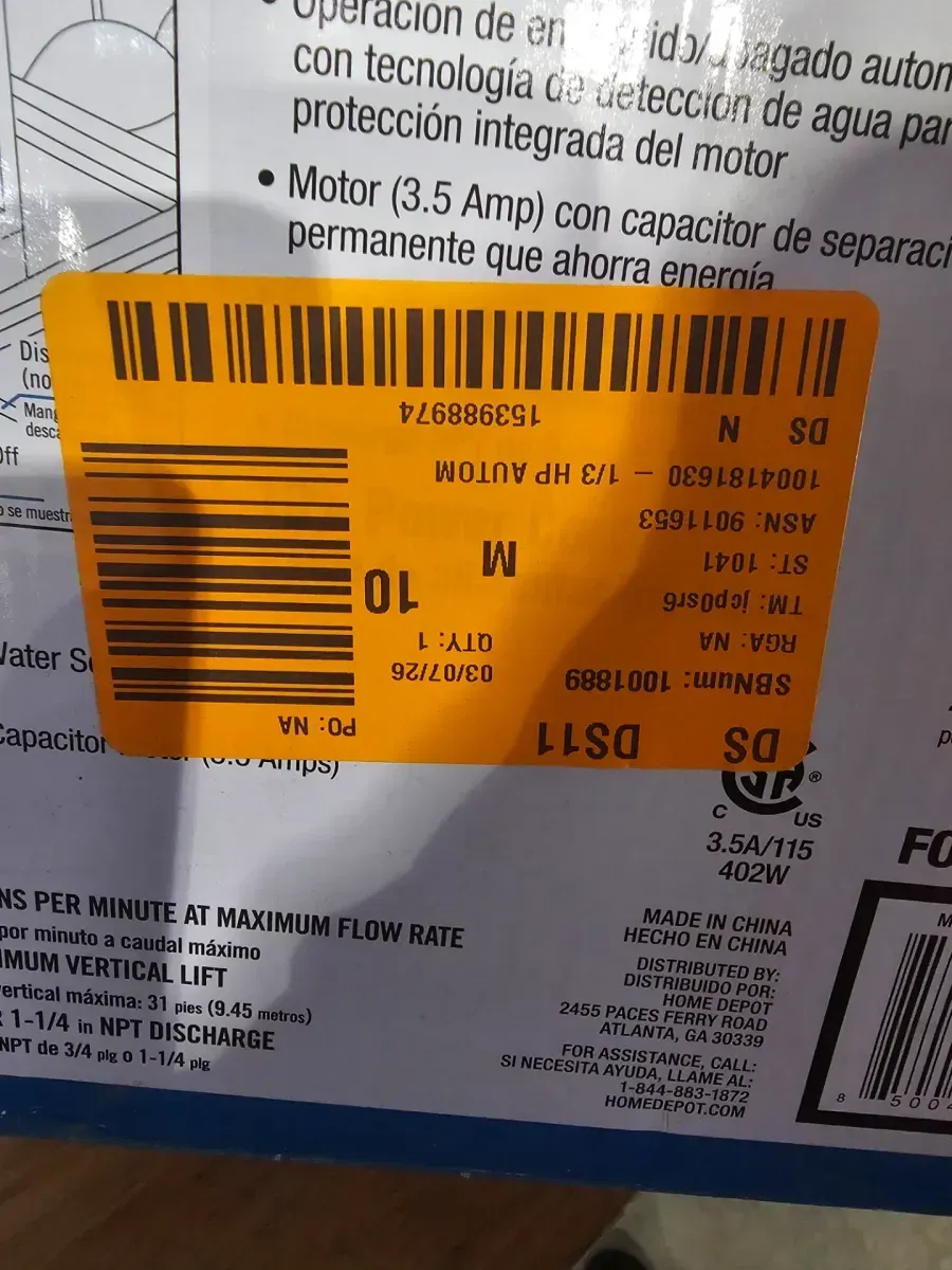 Everbilt 1/3 HP Automatic Utility Pump - image 4