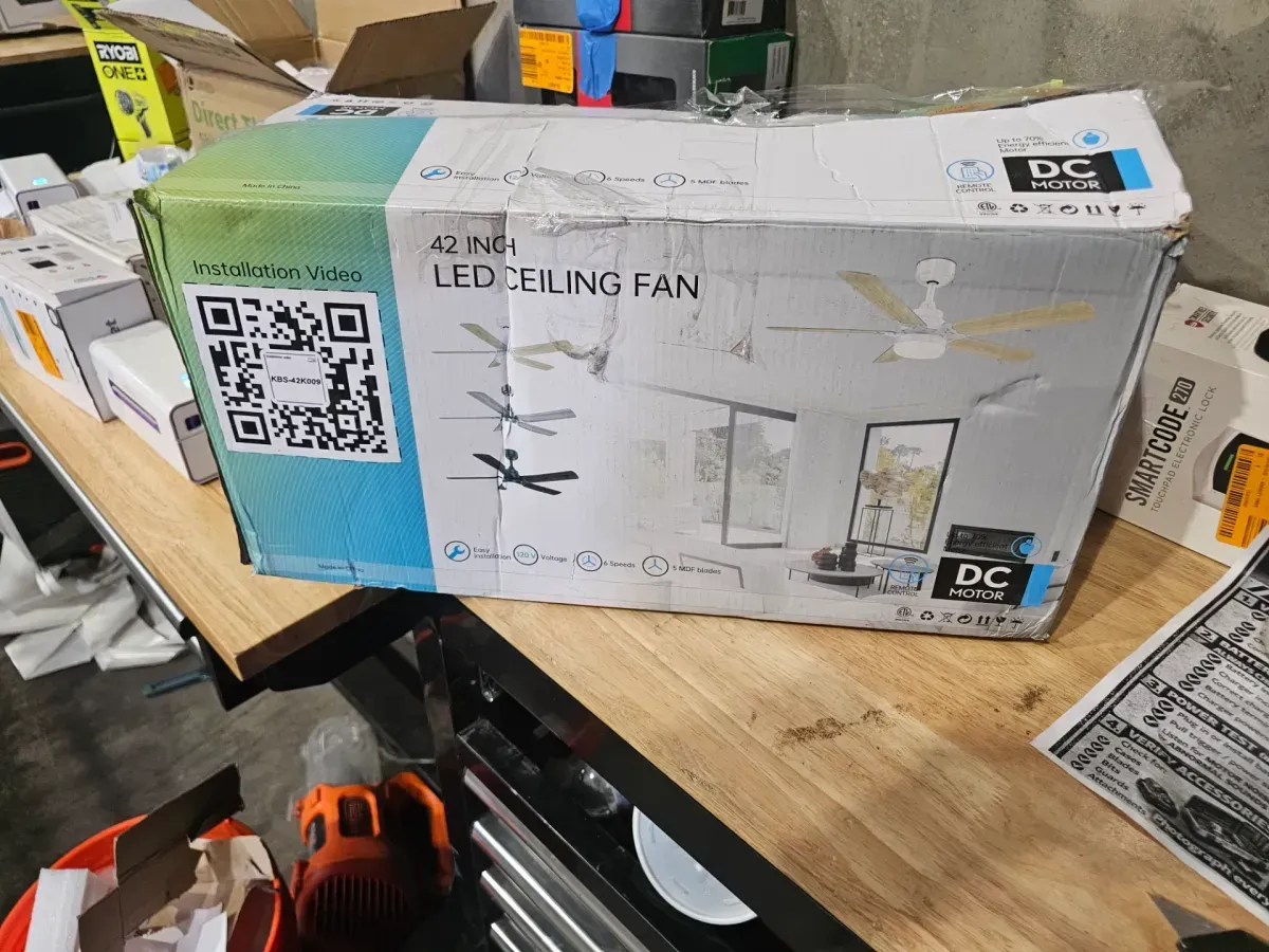 Hampton Bay Littleton 42 in. LED Indoor White Ceiling Fan with Light Kit - image 4