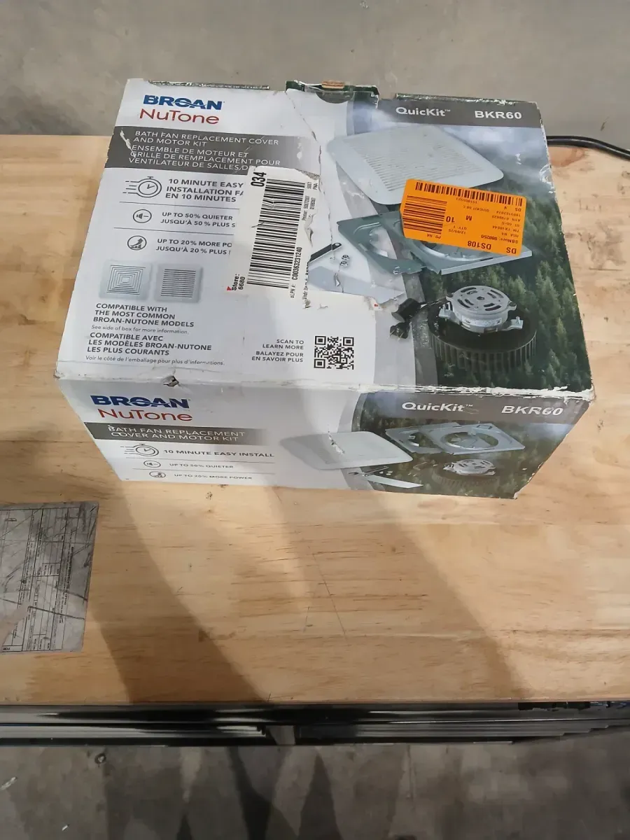 Broan-NuTone QuicKit 60 CFM 3.0 Sones Bathroom Replacement Motor and Grille/Cover - image 2