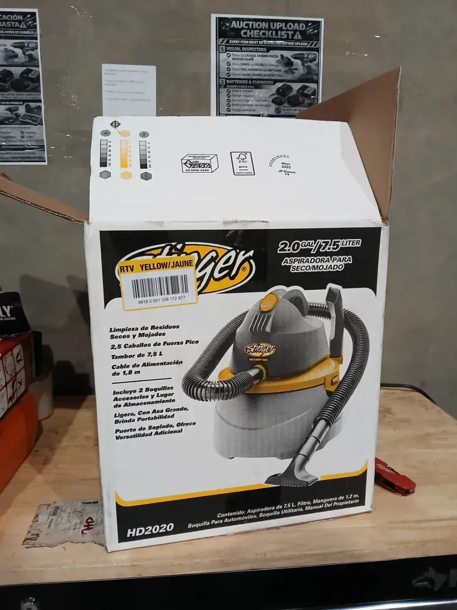 Stinger 2 Gal. 2.5 Peak HP Small Shop Vacuum Wet Dry Vac with Filter Bag, Hose, Utility Nozzle and Car Nozzle Attachments - image 2