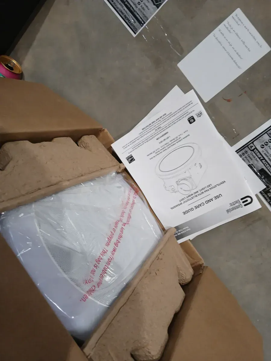 Commercial Electric 110 CFM 1.5 Sones Ceiling Bathroom Exhaust Fan with Bluetooth Speaker and Adjustable CCT LED Lights and Night Light - image 3