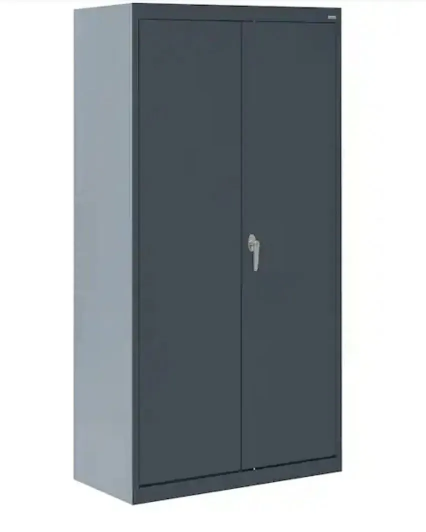 Two-Door Lockable Metal Storage Cabinet - Dark Gray - image 1