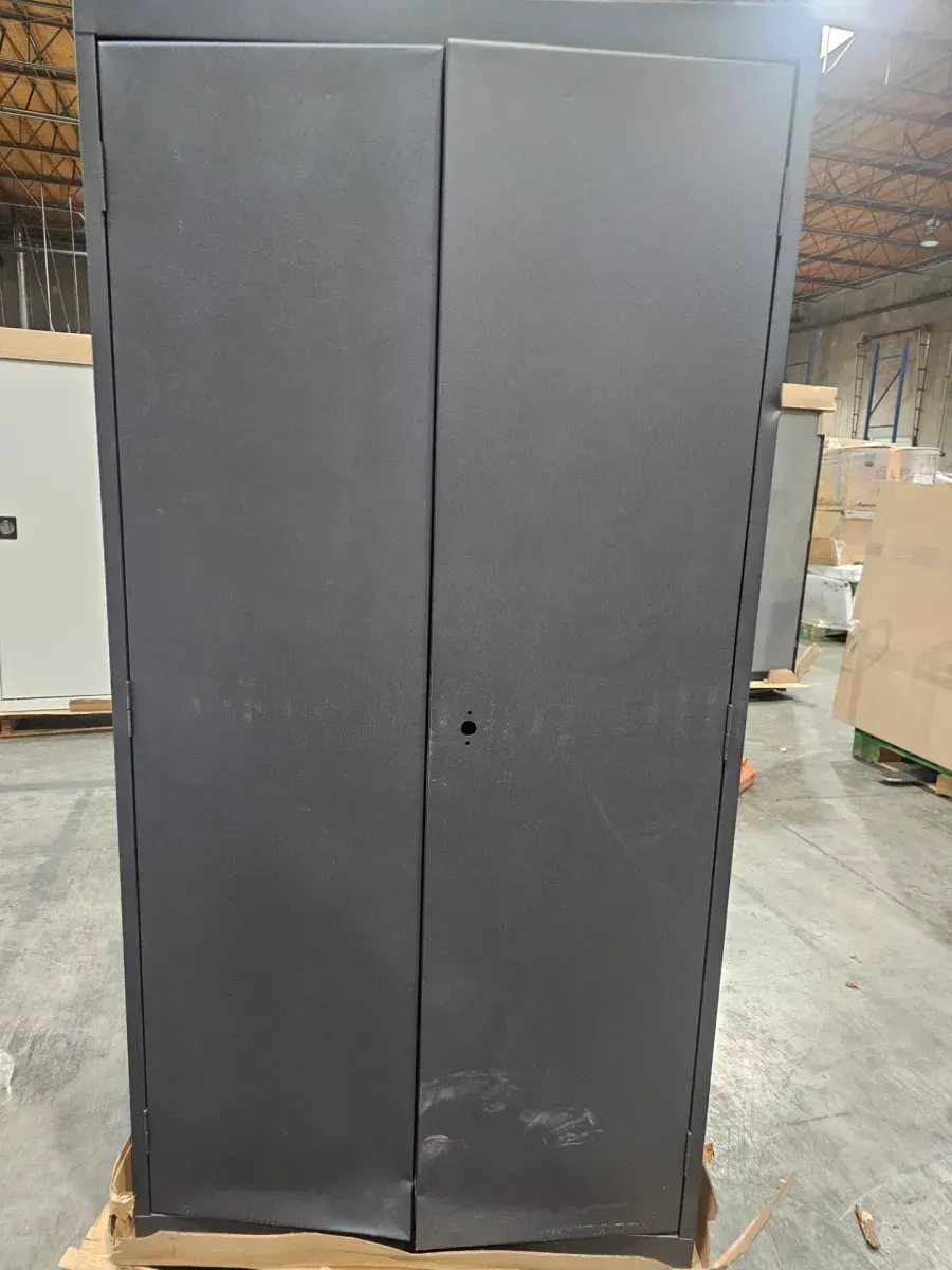 Two-Door Lockable Metal Storage Cabinet - Dark Gray - image 2