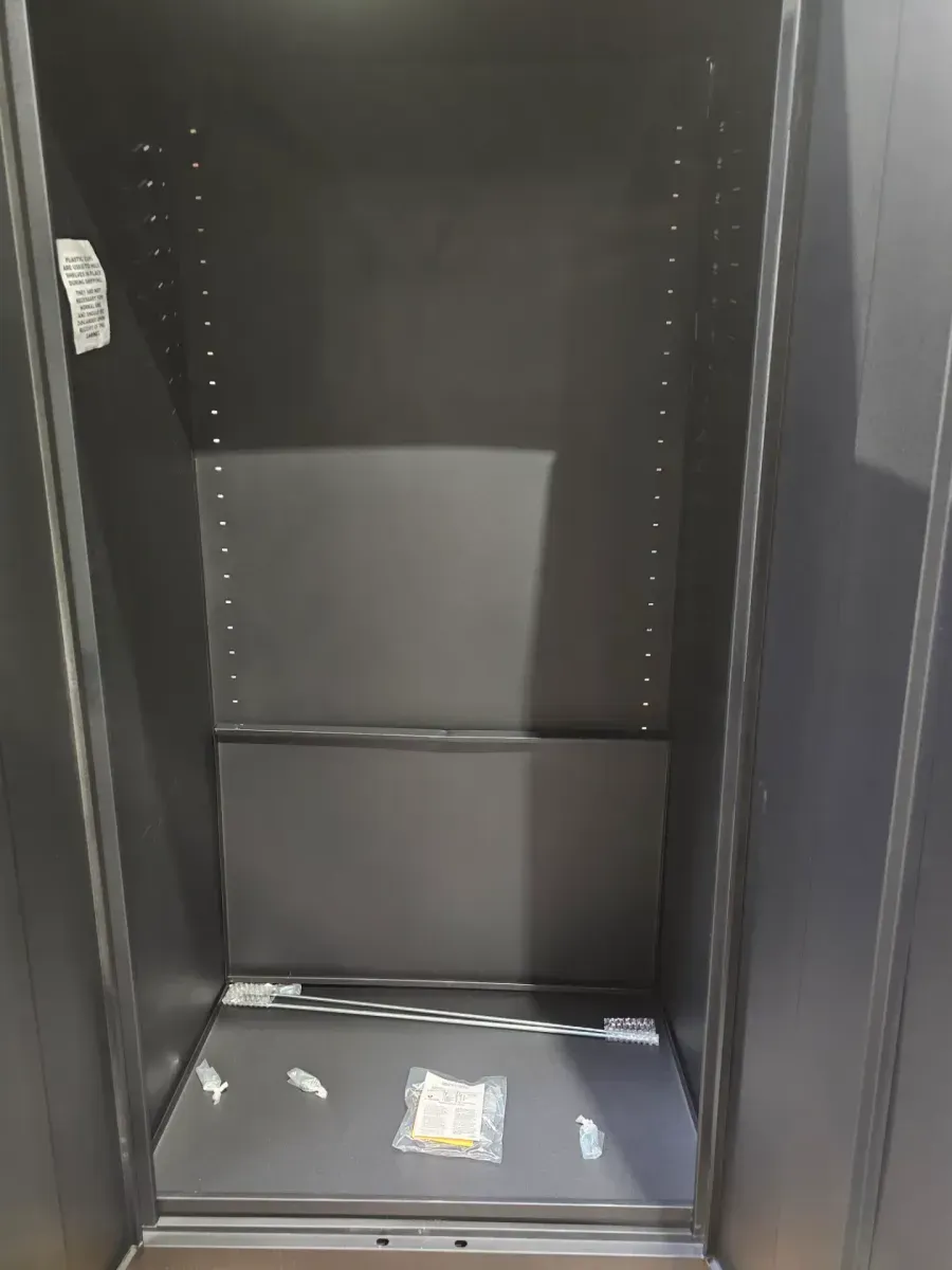 Two-Door Lockable Metal Storage Cabinet - Dark Gray - image 4