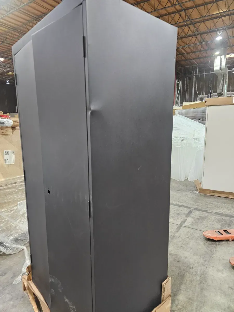 Two-Door Lockable Metal Storage Cabinet - Dark Gray - image 6