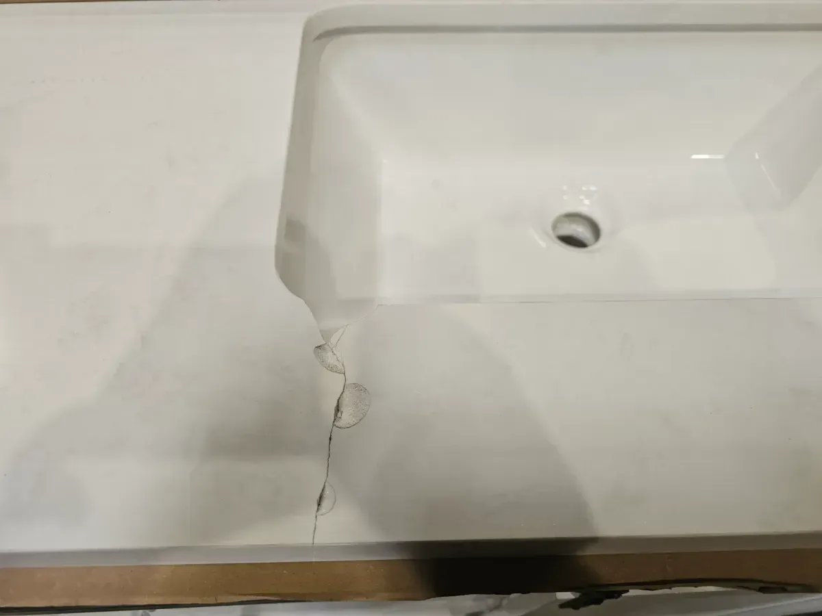 Glacier Bay Brindley 60 in. Double Sink Freestanding White Bath Vanity with White Engineered Stone Top (Assembled) - image 4