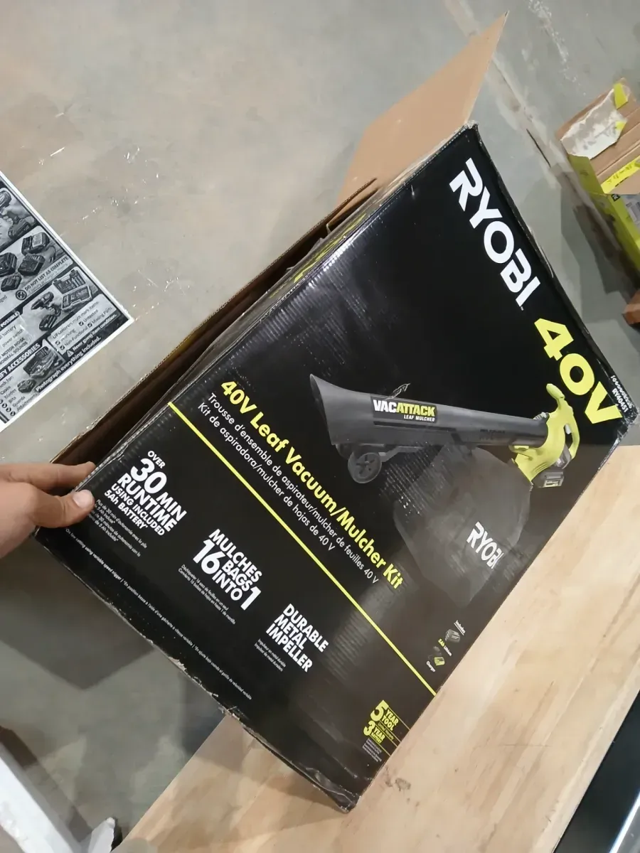 ***no funtional*** RYOBI 40V Vac Attack Cordless Leaf Vacuum/Mulcher with 5.0 Ah Battery and Charger - image 2