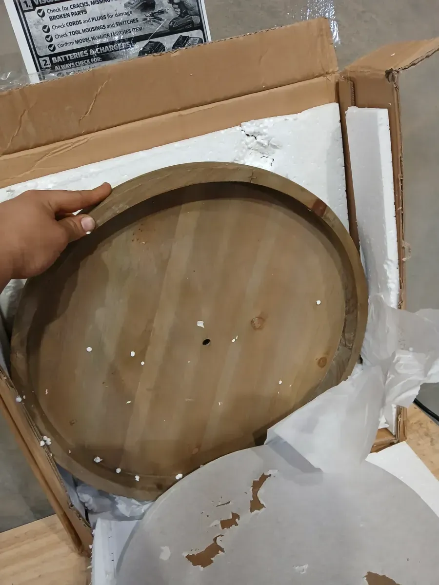 A & B Home Woodruff 3-Tier Round Serving Weathered Natural Tray - image 4