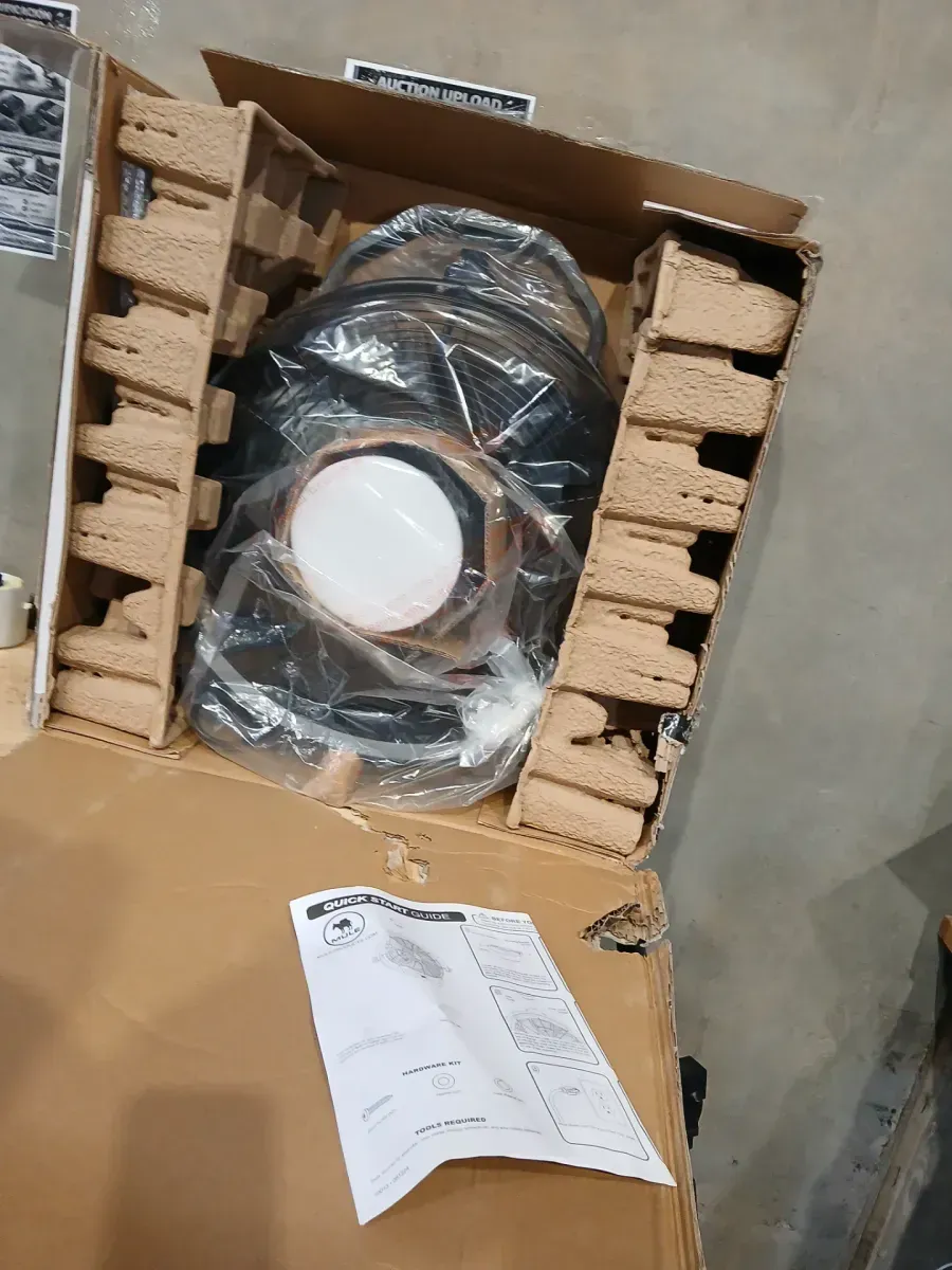 MULE Ceiling Mount Fan XL Indoor or Outdoor Matte Black 18 in. 3-Speed High Velocity Max. 5400 CFM, Downrod Included - image 3