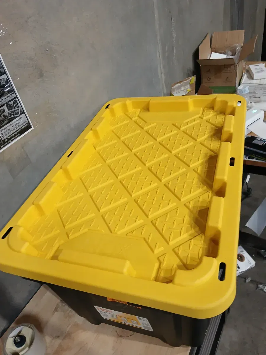 HDX 27 Gal. Tough Storage Tote in Black and Yellow - image 3
