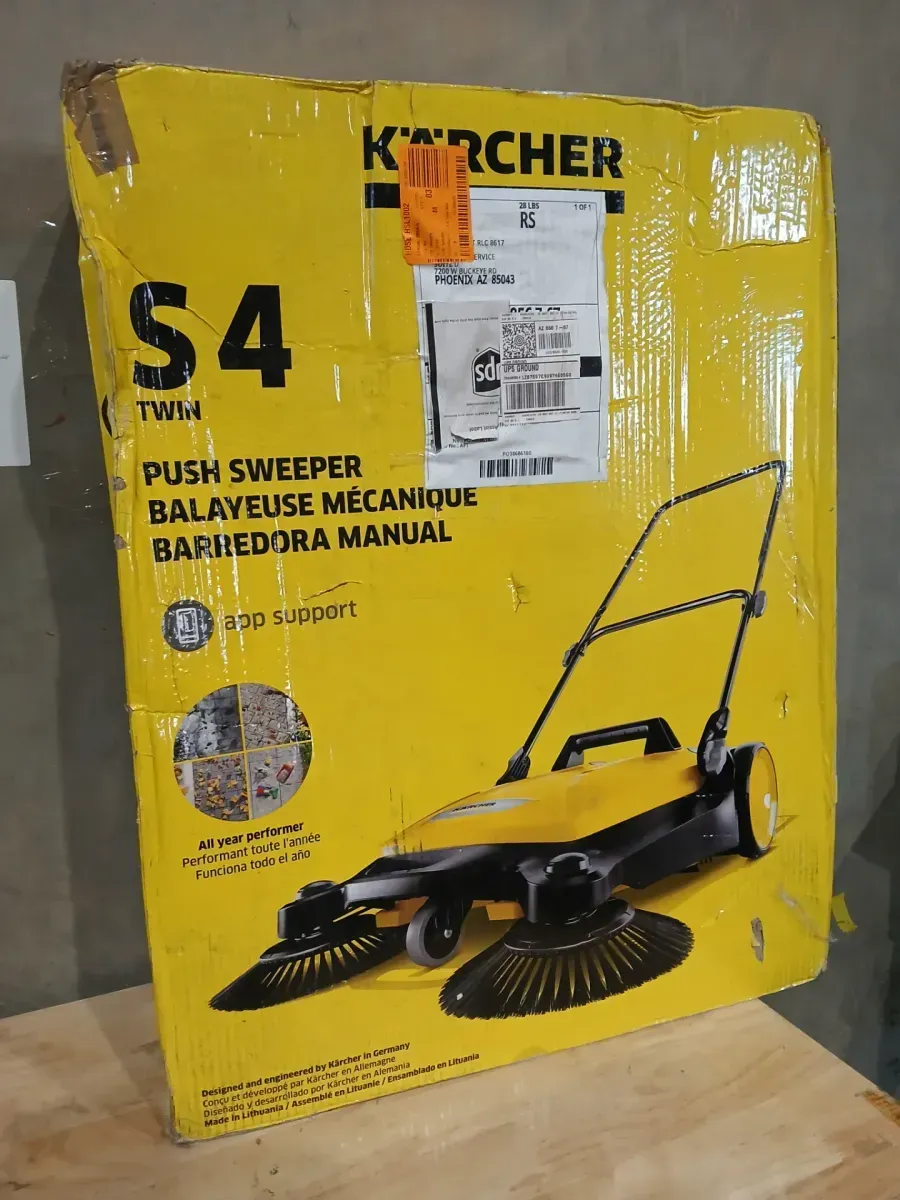 Karcher S 4 Twin Walk-Behind Outdoor Hand Push Sweeper - 5.25 Gal. Capacity - image 2