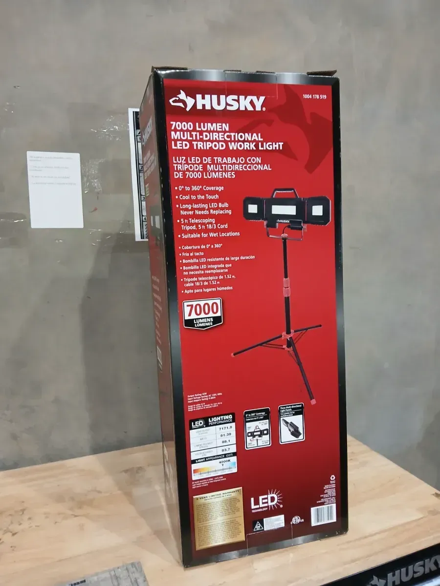 Husky 7000-Lumen Multi-Directional LED Tripod Work Light - image 2