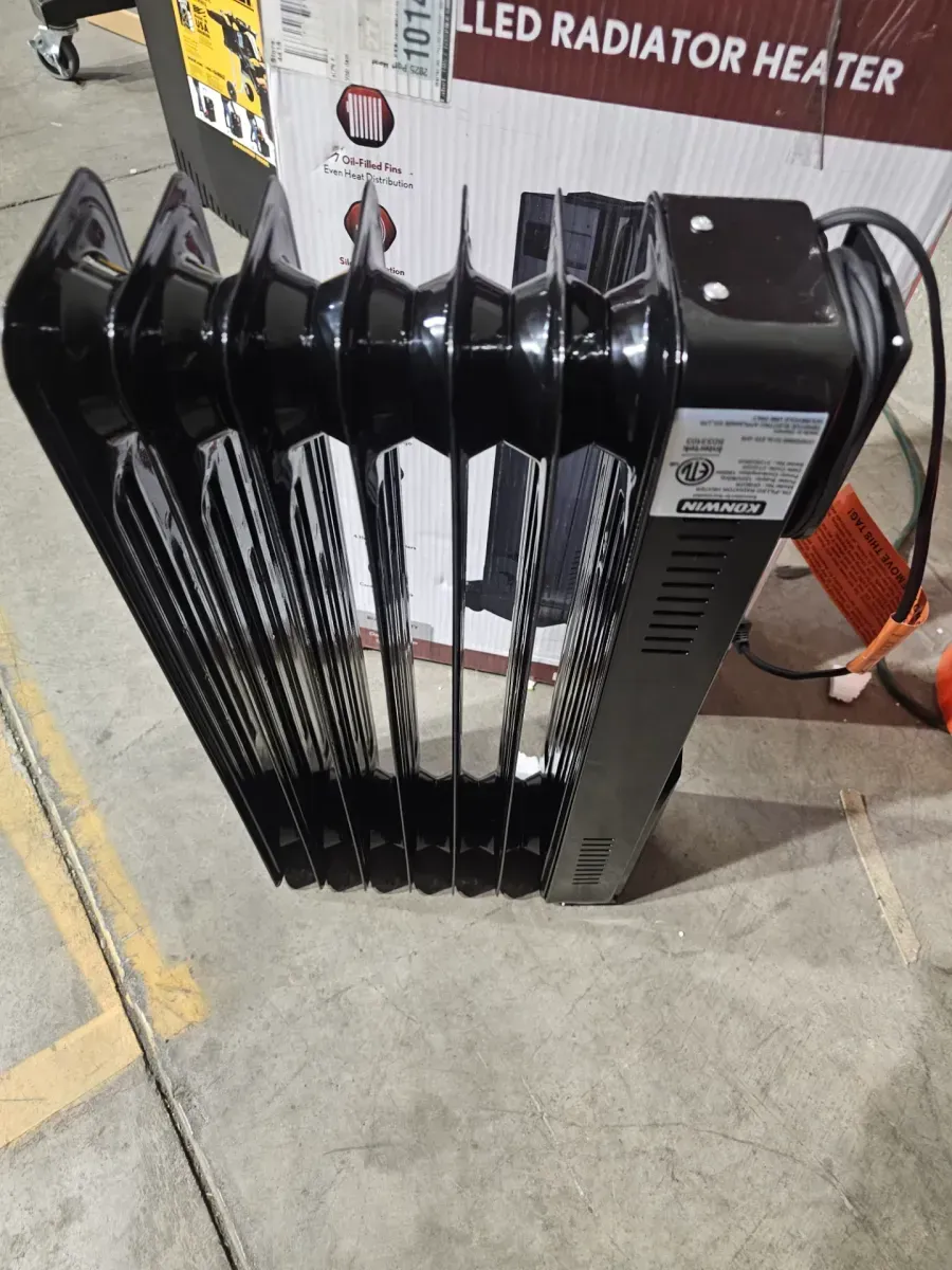 1500-Watt Black Indoor Electric Oil-Filled Radiator Convection Radiant Space Heater with Remote Control for Living Space - image 1