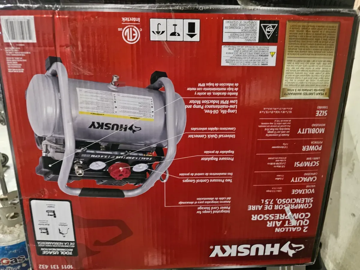 Husky 2 gal quiet air compressor  - image 1