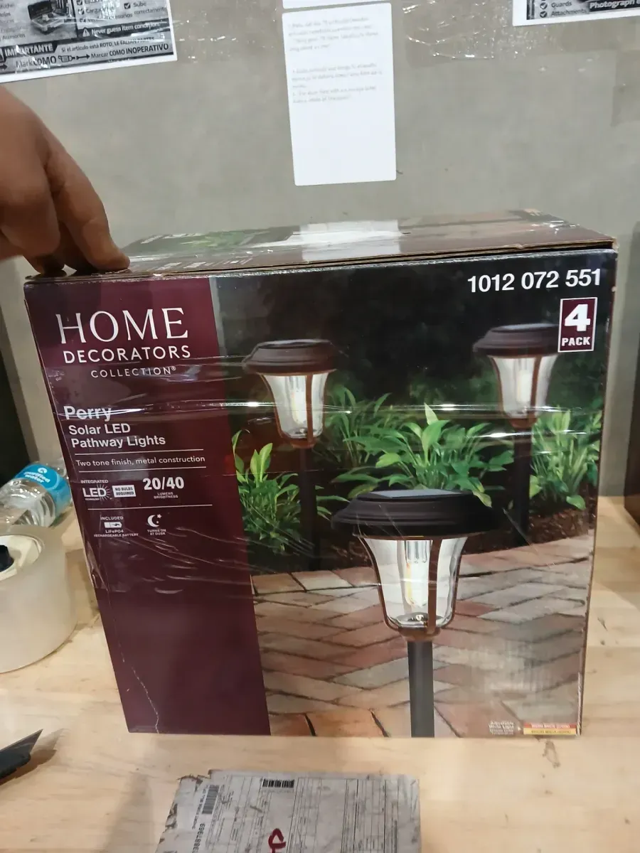 Home Decorators Collection Perry 20-40 Lumen Bronze 2-Tone Finish LED Outdoor Solar Path Light with Glass Lens, Dual White and High-Low (4-Pack) - image 2