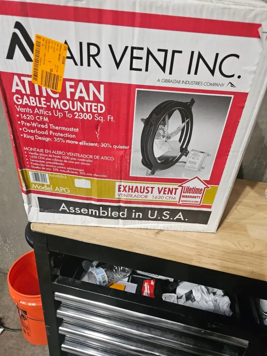 Air Vent 1620 CFM Black Electric Powered Gable Mount Electric Attic Fan - image 2