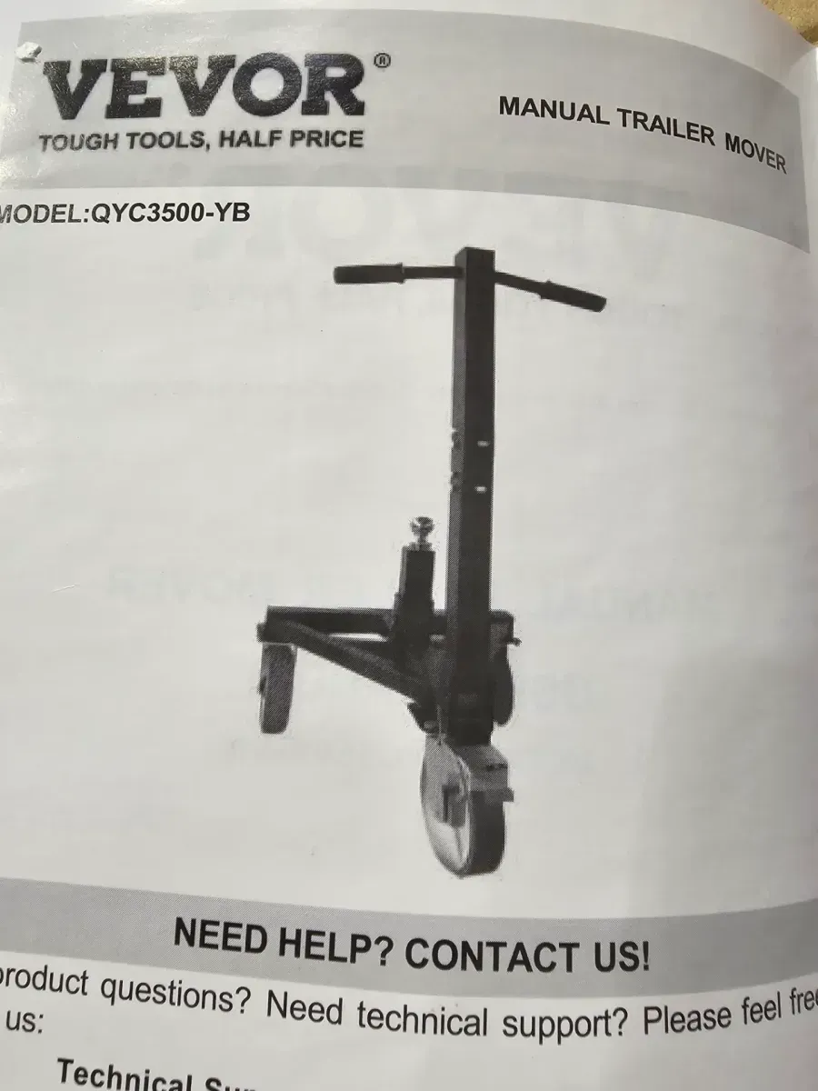 VEVOR Trailer Dolly, 3,500 lbs. Tongue Weight Capacity 18 in. and 22 in. Height Adjustable Trailer Dolly with 2 in. Hitch Ball - image 2