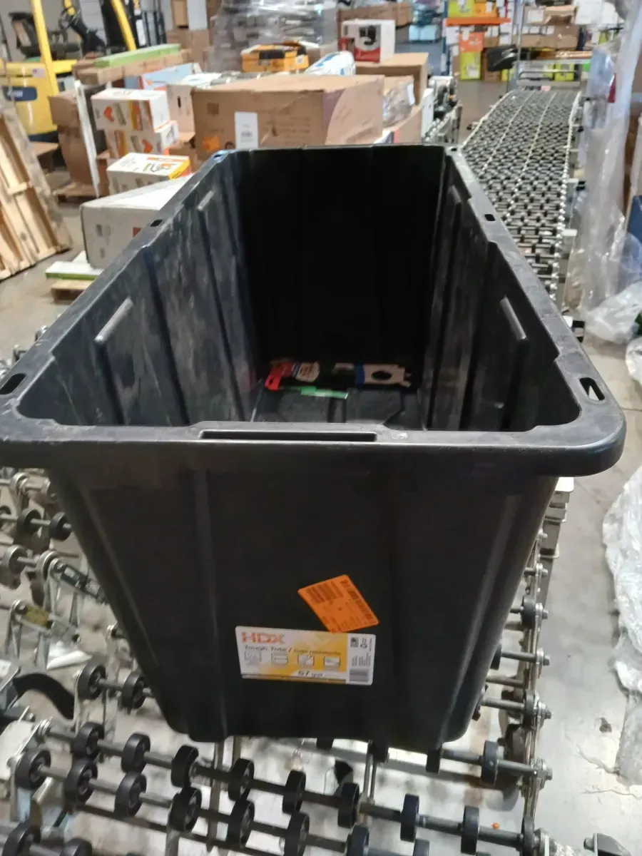 HDX 57 Gal. Tough Storage Tote in Black with Yellow Lid - image 3