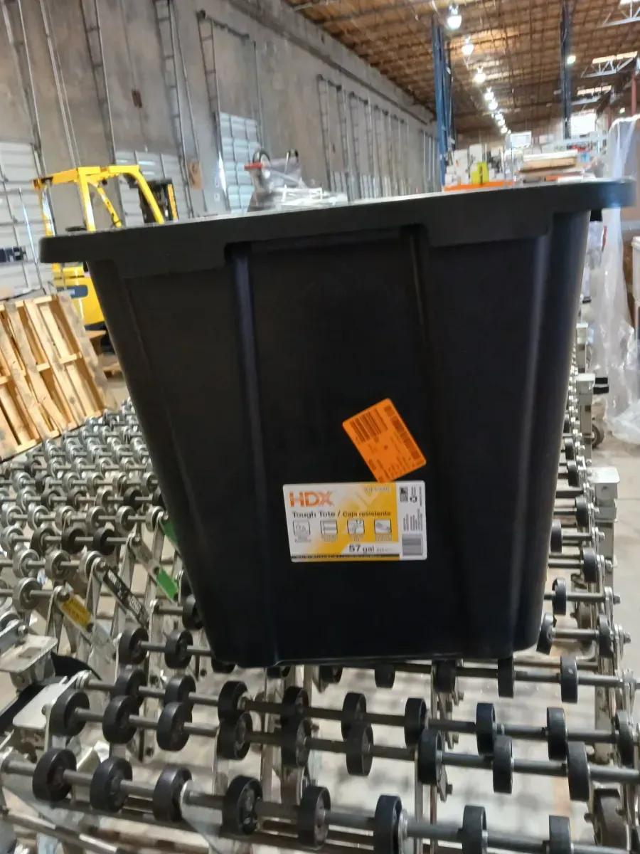 HDX 57 Gal. Tough Storage Tote in Black with Yellow Lid - image 2