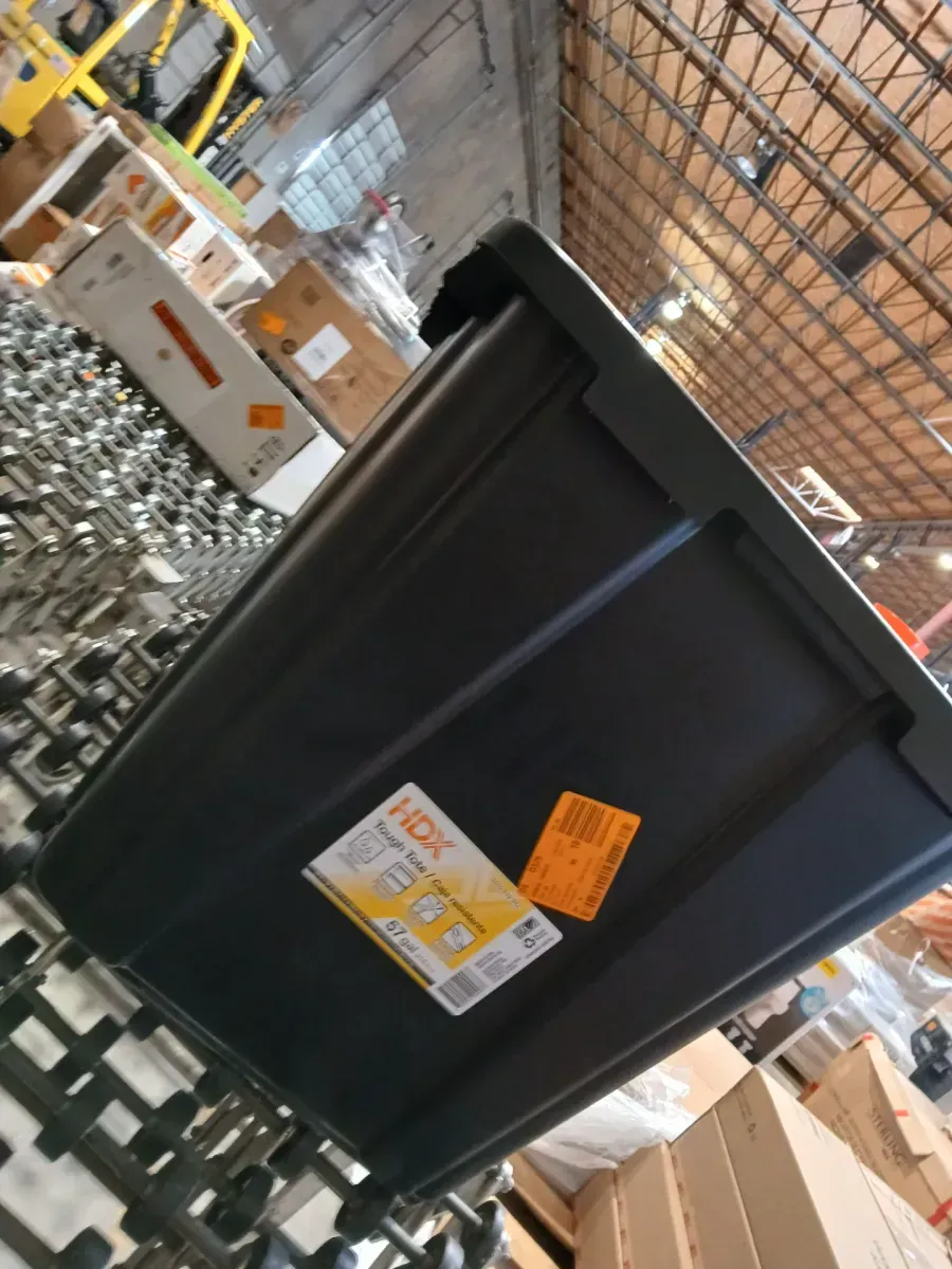 HDX 57 Gal. Tough Storage Tote in Black with Yellow Lid - image 5