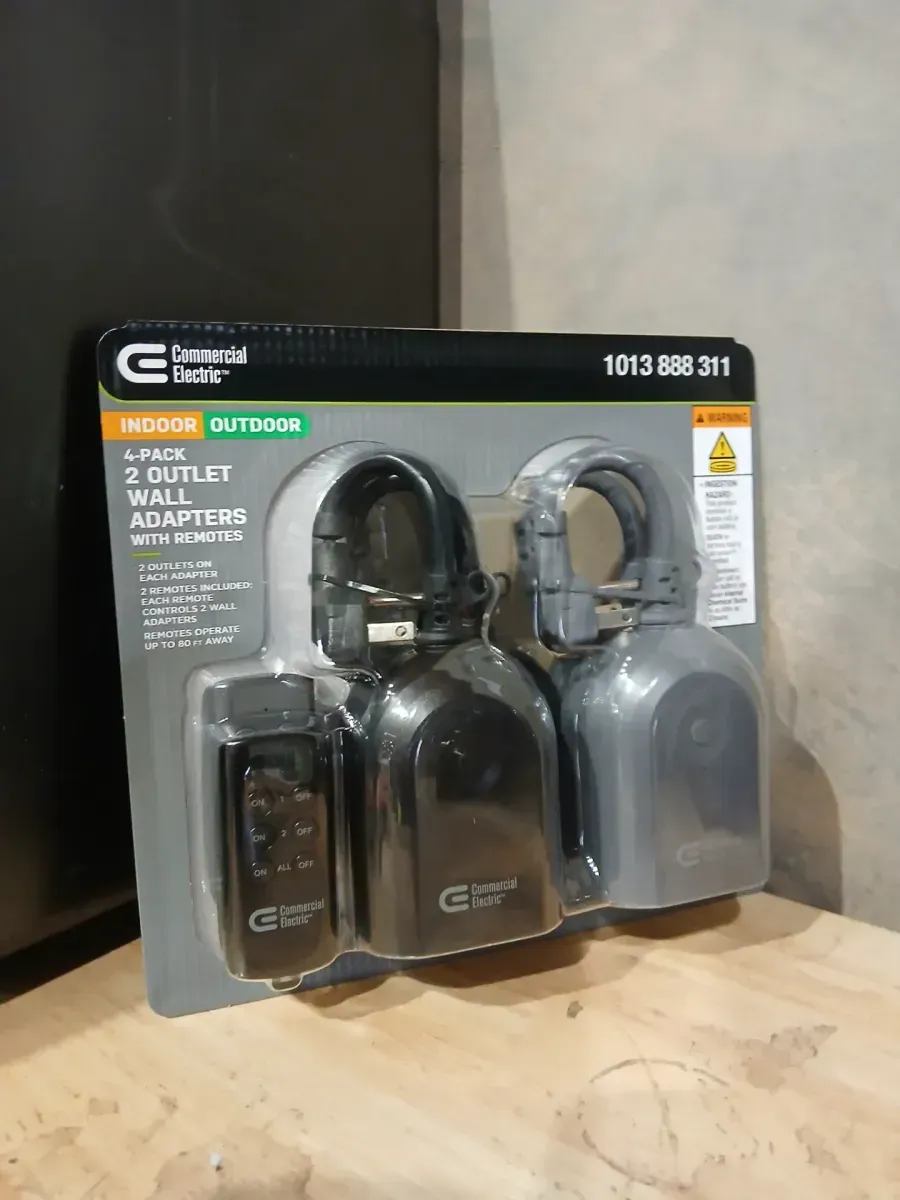Commercial Electric 2-Outlet Indoor/Outdoor Wall Adapters with Remote Control Kit (Includes 4-Adapters and 2-Remotes) - image 2