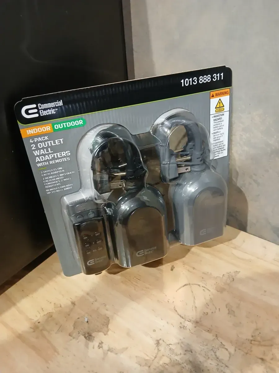 Commercial Electric 2-Outlet Indoor/Outdoor Wall Adapters with Remote Control Kit (Includes 4-Adapters and 2-Remotes) - image 3