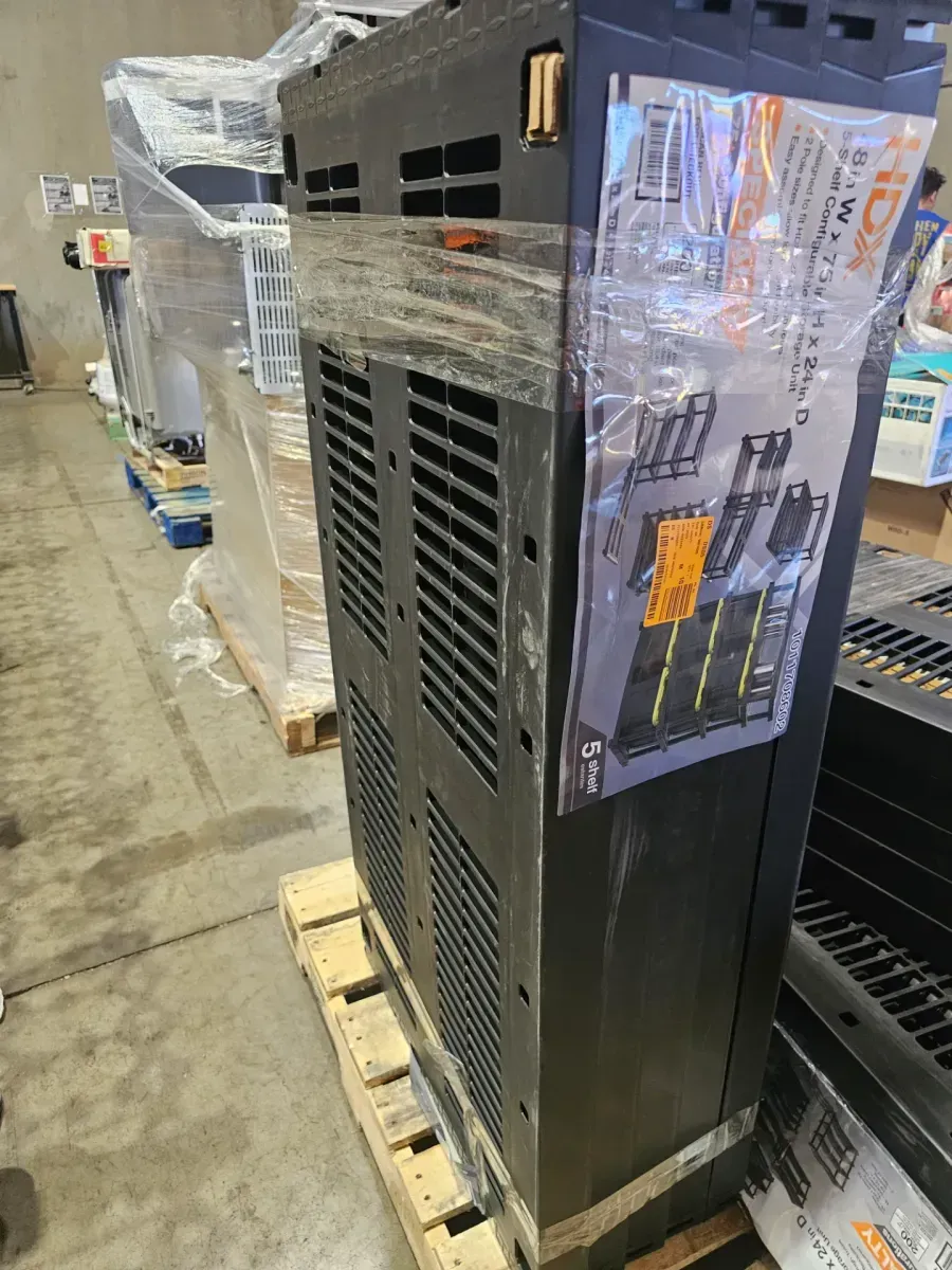 HDX 5 Tier Plastic Adjustable Garage Storage Shelving Unit in Black (48 in. W x 75 in. H x 24 in. D) - image 4