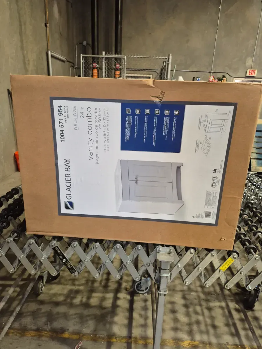 Glacier Bay Delridge 25 in. Single Sink Pearl Gray Bath Vanity with White Cultured Marble Top (Assembled) - image 6