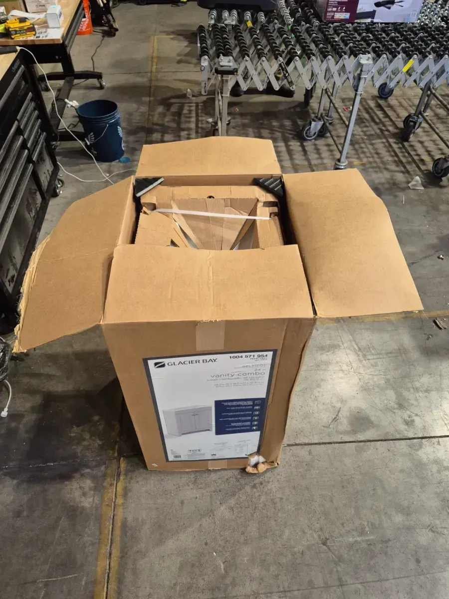 Glacier Bay Delridge 25 in. Single Sink Pearl Gray Bath Vanity with White Cultured Marble Top (Assembled) - image 4