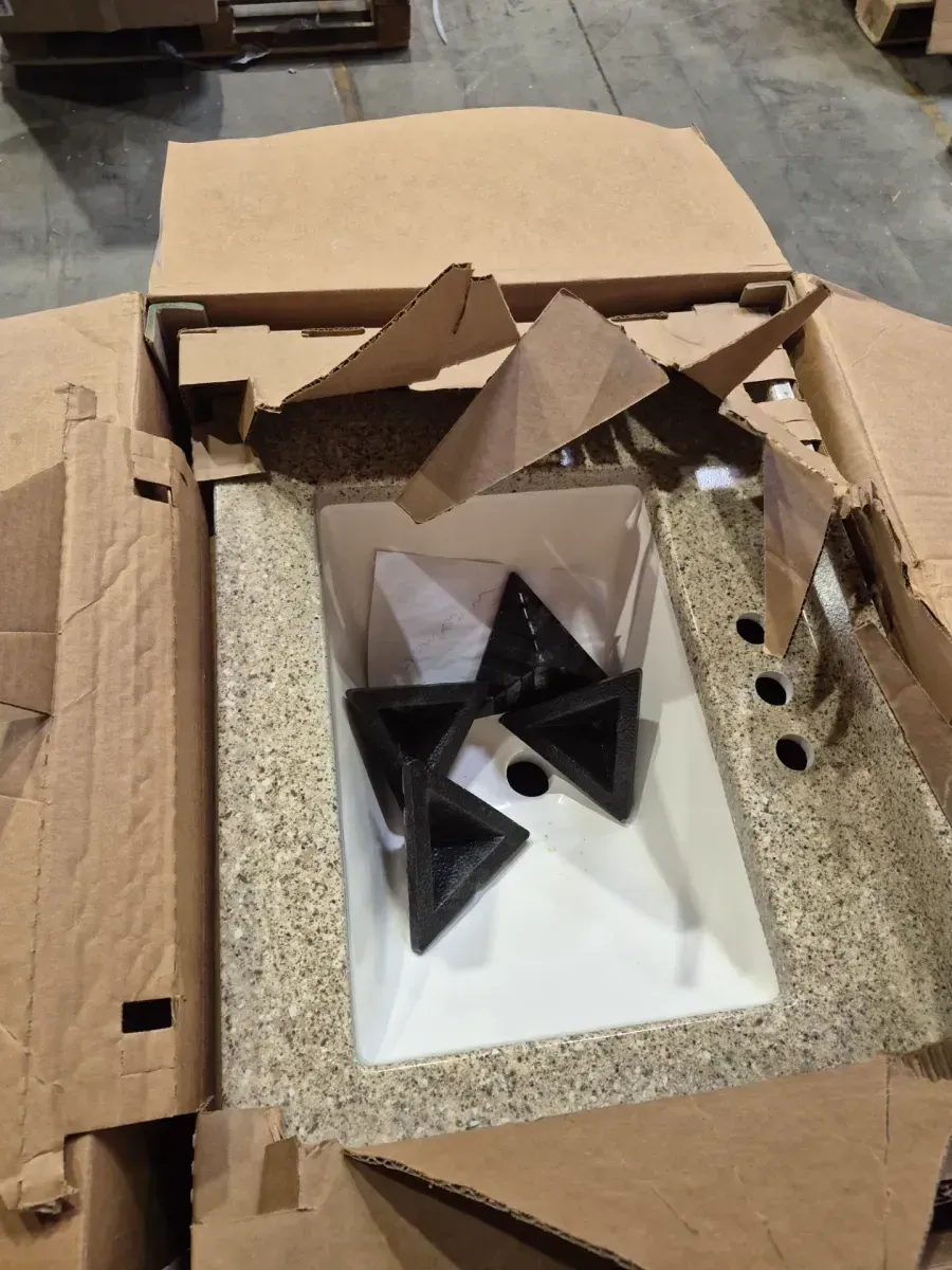 Glacier Bay Delridge 25 in. Single Sink Chocolate Bath Vanity with Caramel Cultured Marble Top (Assembled) - image 2