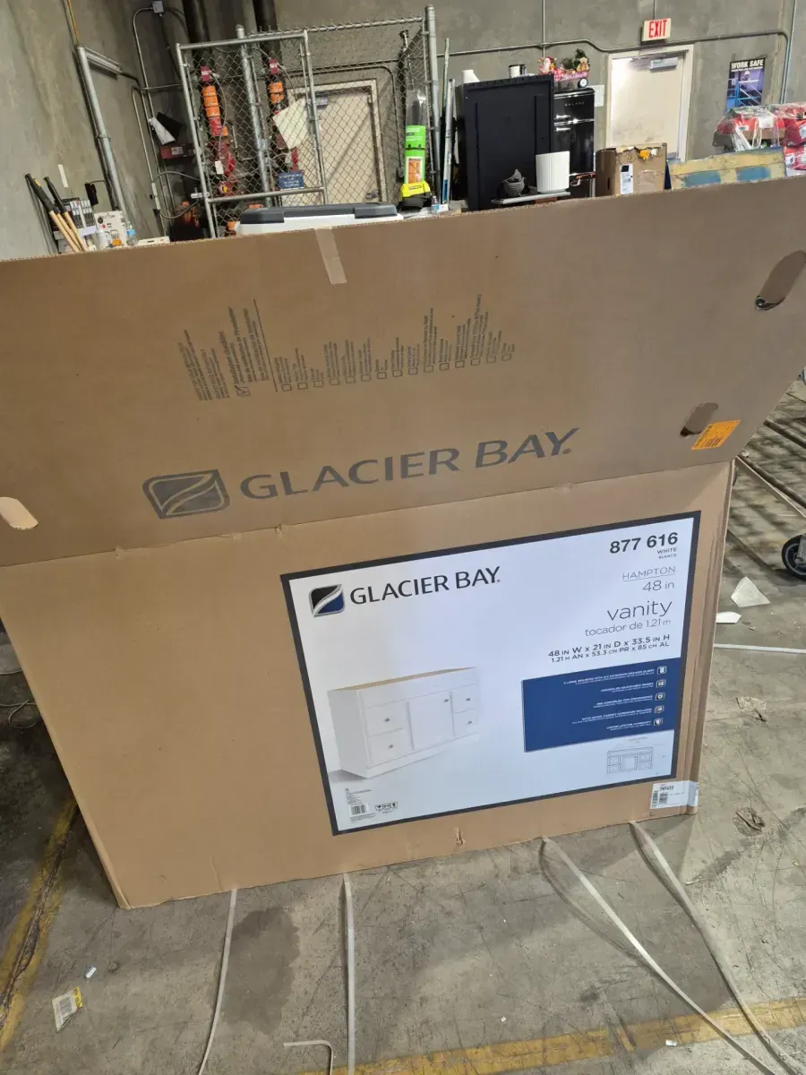 Glacier Bay Hampton 48 in. W x 21 in. D x 33.5 in. H Bath Vanity Cabinet without Top in White - image 3