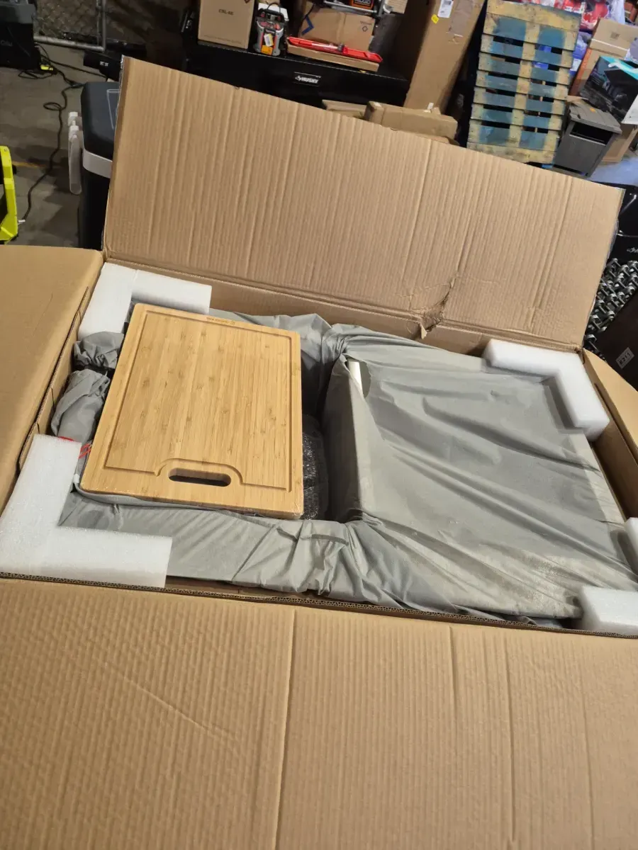 Glacier Bay Professional Zero Radius 36 in. Drop-In Double Bowl 16 Gauge Stainless Steel Workstation Kitchen Sink with Accessories - image 2