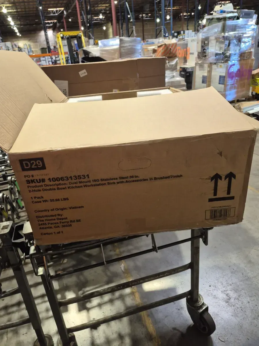 Glacier Bay Professional Zero Radius 36 in. Drop-In Double Bowl 16 Gauge Stainless Steel Workstation Kitchen Sink with Accessories - image 4