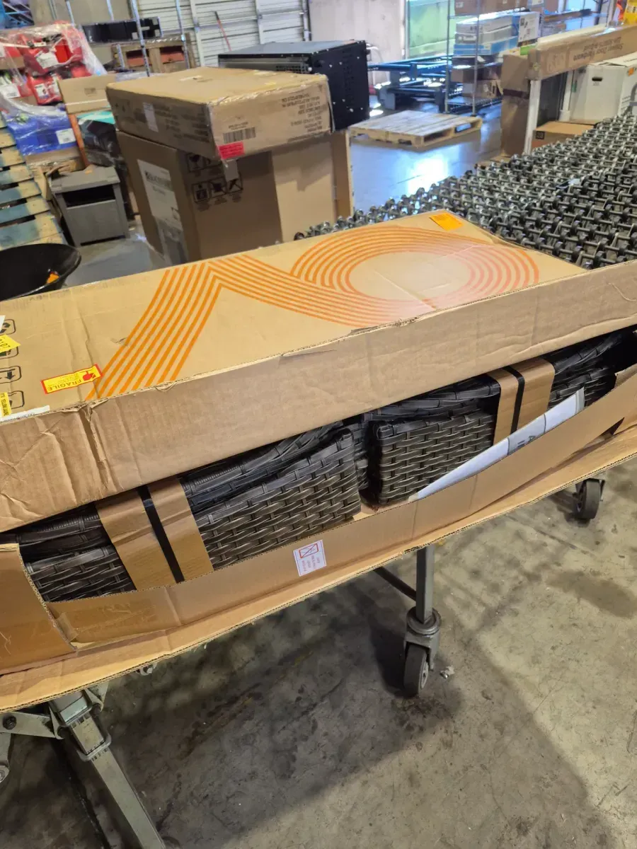 OVIOS Missisi Gray 6-Piece Wicker Patio Conversation Seating Set with Dark Gray Cushions - image 4