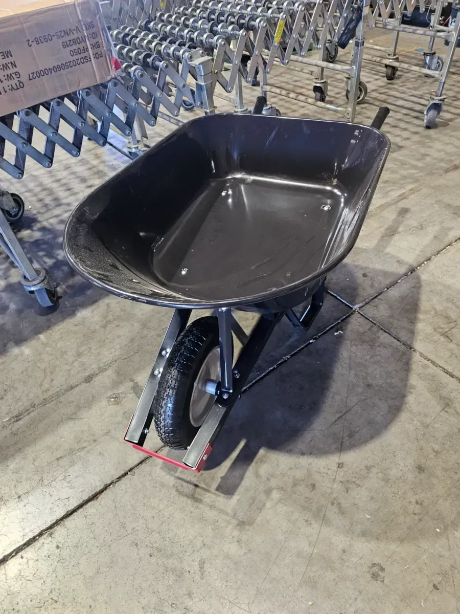 Husky 6 cu. ft. Steel Wheelbarrow with 8 in. Flat-Free Tires - image 3